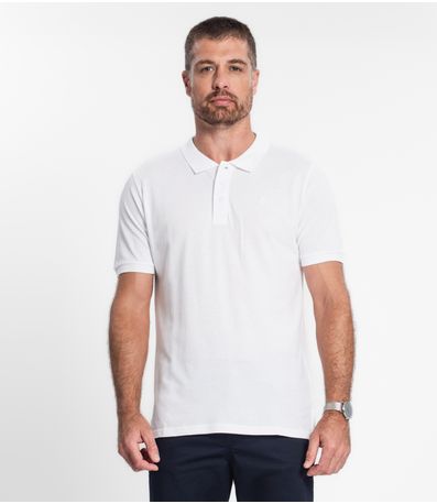 Camisa Polo Masculina Em Piquet Diametro Branco