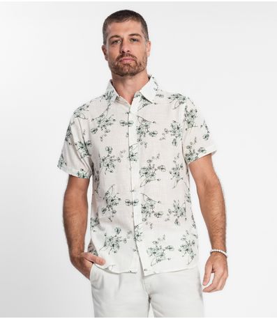 Camisa Masculina Em Tricoline Diametro Bege