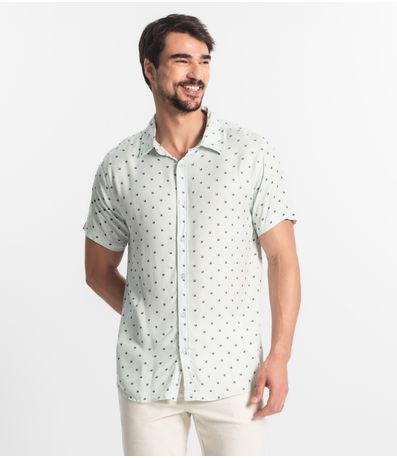 Camisa Masculina Em Viscose Diametro Verde