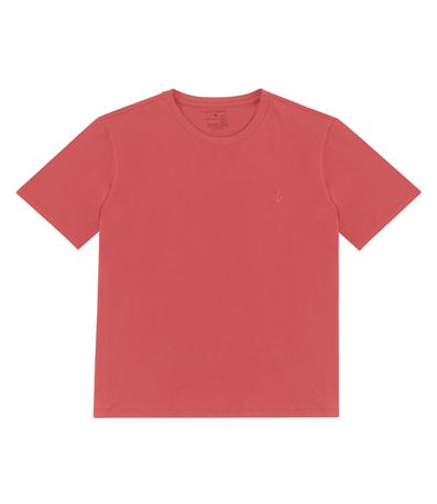 Camiseta Masculina Plus Size Meia Malha Diametro Laranja