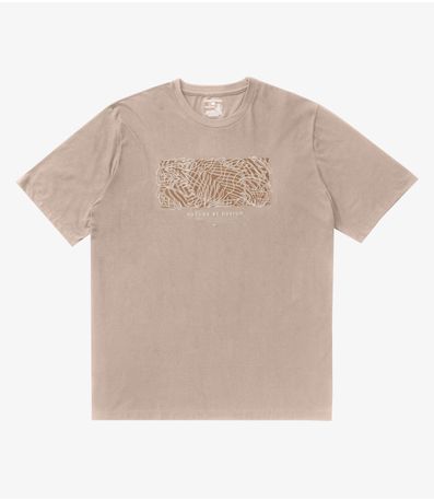 Camiseta Masculina Plus Size Meia Malha Diametro Marrom