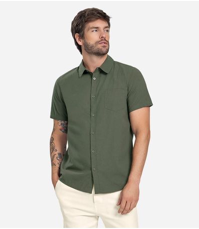 Camisa Masculina Em Tricoline Diametro Verde