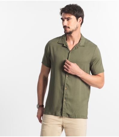Camisa Masculina Viscolinho Diametro Verde