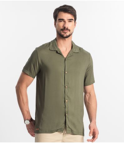 Camisa Masculina Viscolinho Diametro Verde