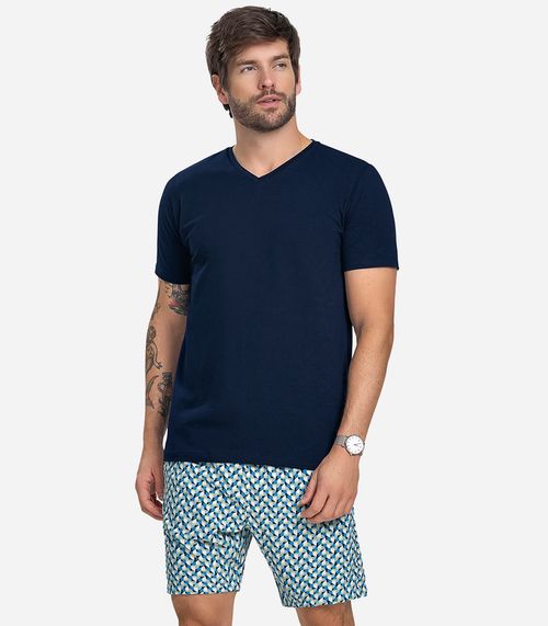 Shorts Masculino Microfibra Azul