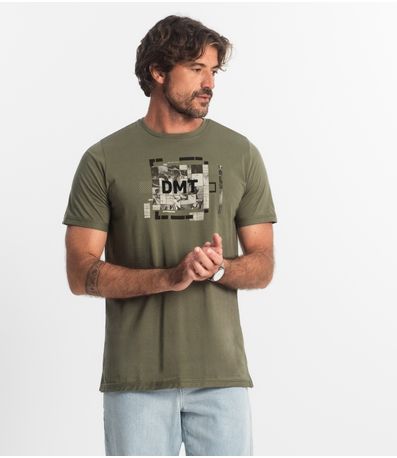 Camiseta Masculina Meia Malha Diametro Verde