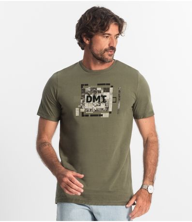 Camiseta Masculina Meia Malha Diametro Verde