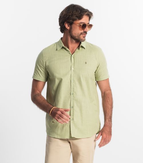 Camisa Masculina Tricoline Diametro Verde