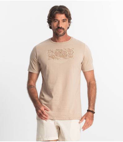 Camiseta Masculina Meia Malha Diametro Marrom