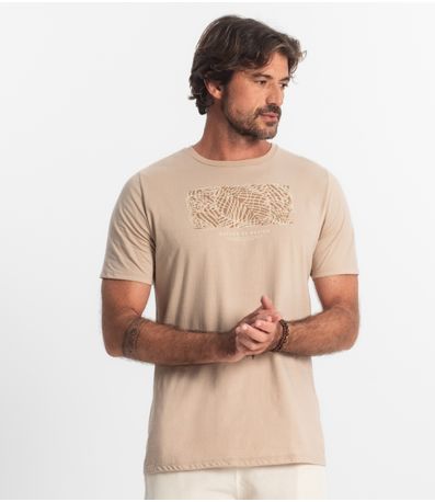 Camiseta Masculina Meia Malha Diametro Marrom