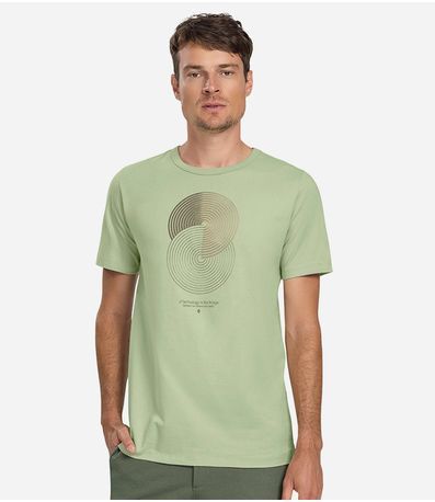 Camiseta Masculina Meia Malha Diametro Verde