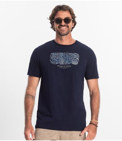 Camiseta Masculina Meia Malha Diametro Azul
