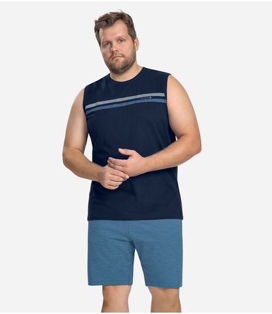 Bermuda Masculina Plus Size Moletinho Diametro Azul