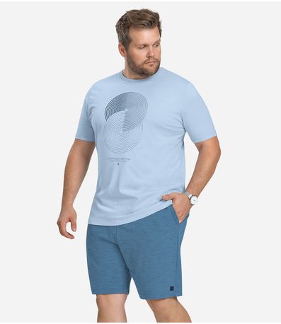 Bermuda Masculina Plus Size Moletinho Diametro Azul
