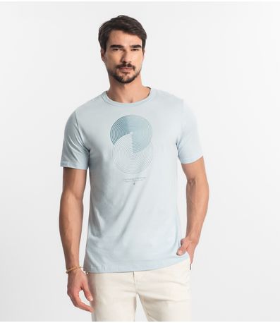Camiseta Masculina Meia Malha Diametro Azul