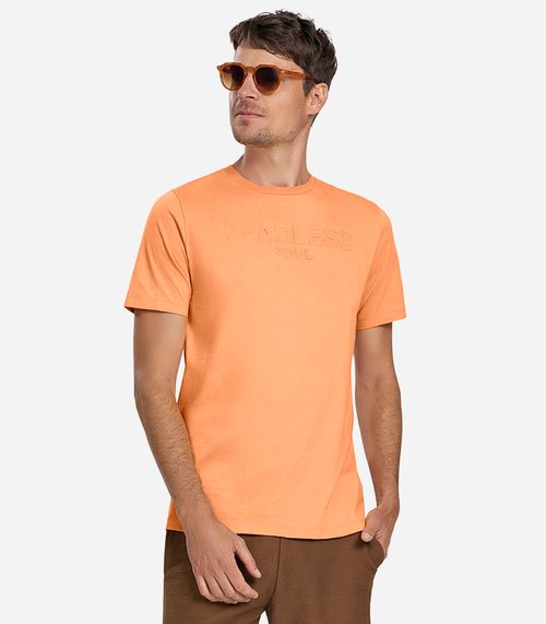Camiseta Masculina Meia Malha Diametro Laranja