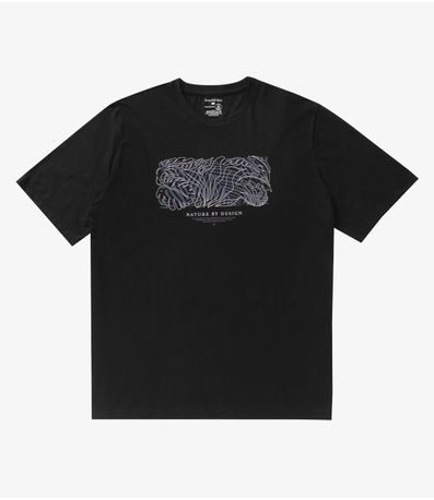 Camiseta Masculina Plus Size Meia Malha Diametro Preto