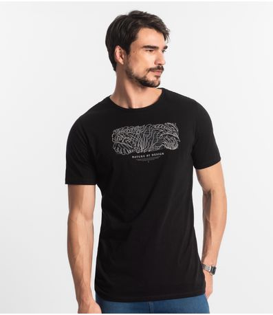 Camiseta Masculina Meia Malha Diametro Preto