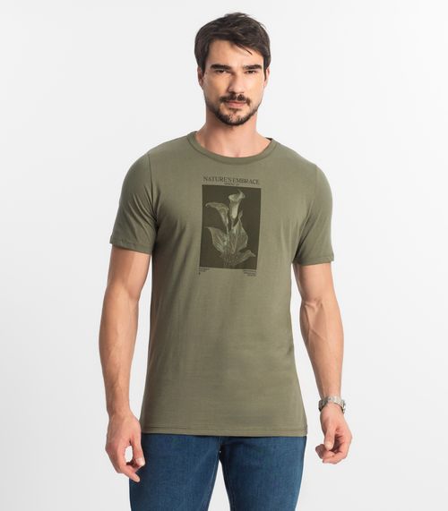 Camiseta Masculina Meia Malha Diametro Verde