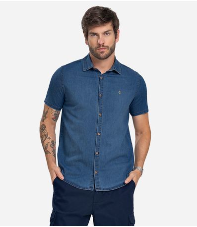 Camisa Masculina Jeans Diametro Azul