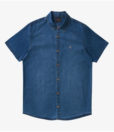 Camisa Masculina Jeans Diametro Azul