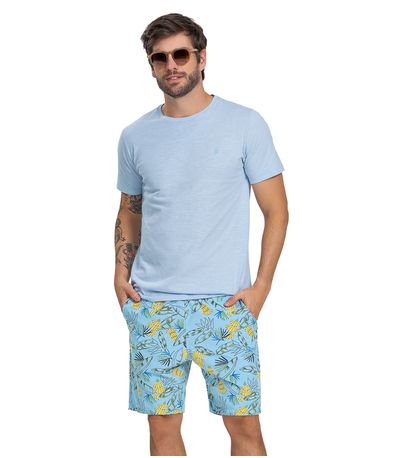 Bermuda Masculina Microfibra Diametro Azul