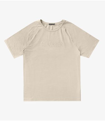 Camiseta Masculina Plus Size Cotton Leve Diametro Bege