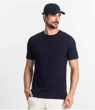 Camiseta Masculina Meia Malha Diametro Azul