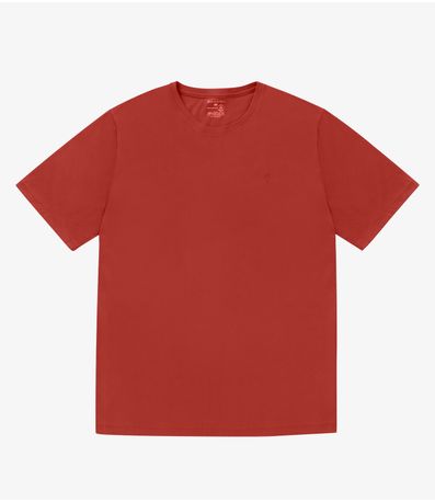 Camiseta Masculina Plus Size Meia Malha Diametro Vermelho