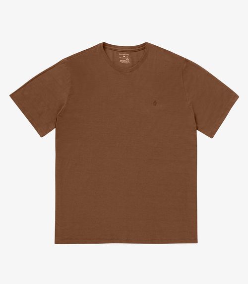 Camiseta Básica Masculina Plus Size Diametro Marrom