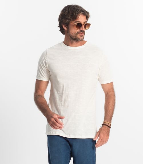 Camiseta Básica Masculina Plus Size Diametro Bege