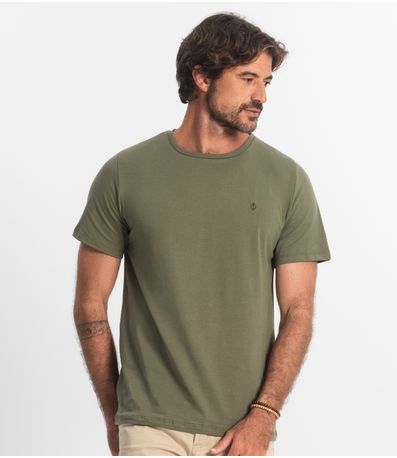 Camiseta Masculina Plus Size Meia Malha Diametro Verde