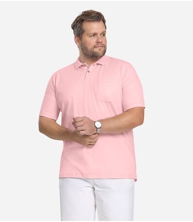 Camisa Polo Plus Size Masculina Diametro Rosa