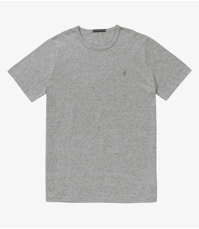 Camiseta Masculina Básica Malha Botonê Diametro Cinza