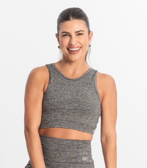 Top Feminino Sem Bojo FTK Fitness Cinza