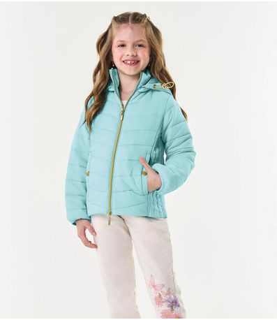 Jaqueta Puffer Infantil em Microfibra Trick Nick Azul