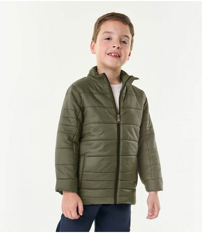 Jaqueta Puffer Infantil em Microfibra Trick Nick Verde