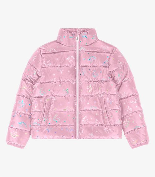 Jaqueta Puffer Infantil Feminina Trick Nick Rosa