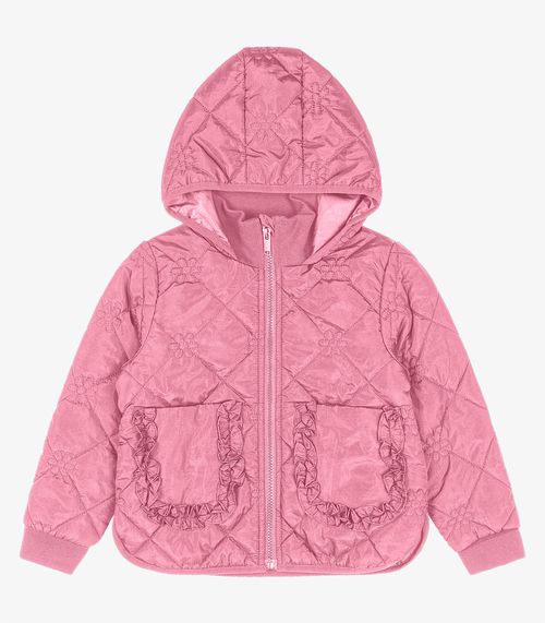 Jaqueta Puffer com Capuz Trick Nick Rosa