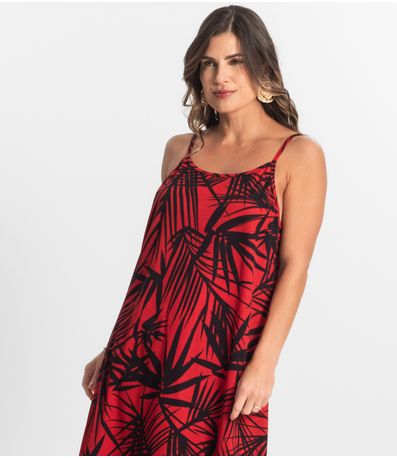 Vestido Longo Feminino Estampado Select Vermelho