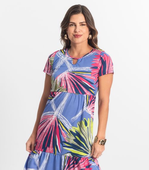 Vestido Midi Feminino Estampado Select Azul
