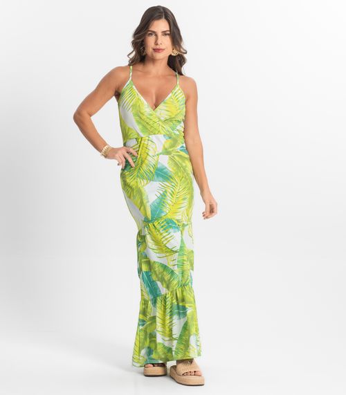 Vestido Longo Feminino Transpassado Select Verde