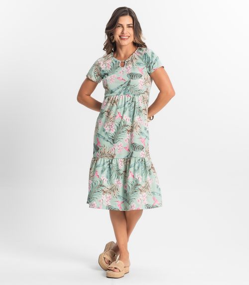 Vestido Midi Feminino Estampado Select Verde