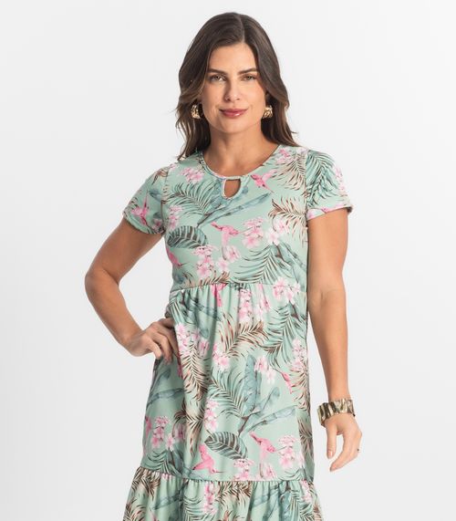 Vestido Midi Feminino Estampado Select Verde