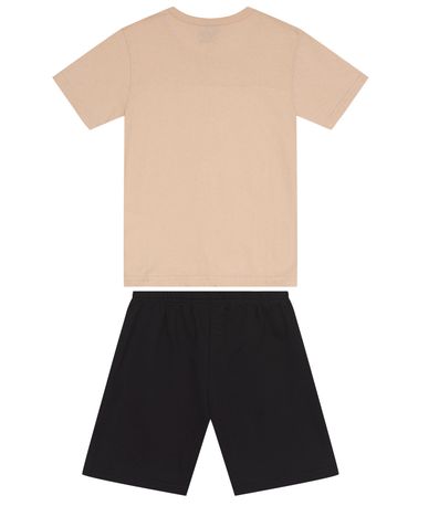 Conjunto Infantil Masculino Com Camiseta Agathos Marrom