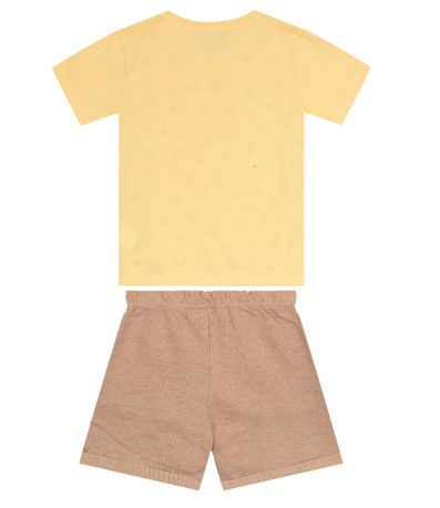Conjunto Infantil Masculino Com Camiseta Agathos Amarelo
