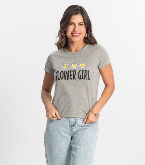 Blusa T-Shirt Feminina Estampada Select Cinza