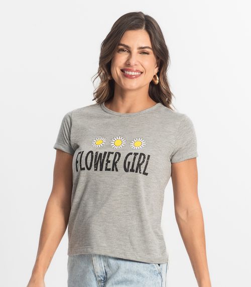 Blusa T-Shirt Feminina Estampada Select Cinza