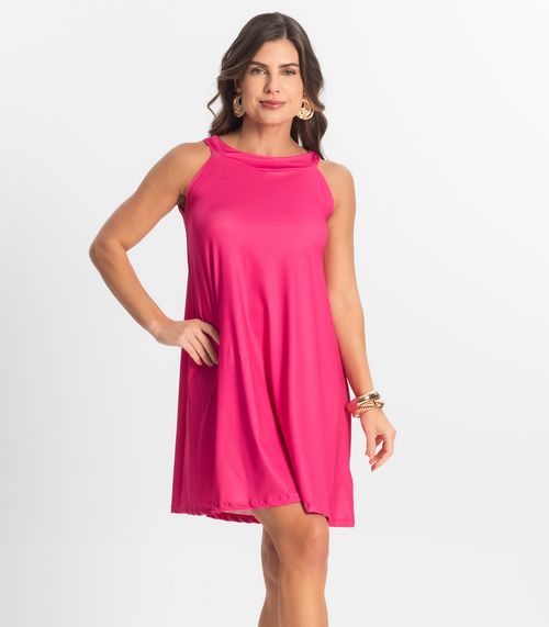 Vestido Feminino Curto Em Liganete Select Rosa