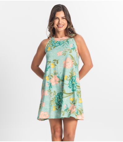 Vestido Curto Feminino Em Liganete Select Verde